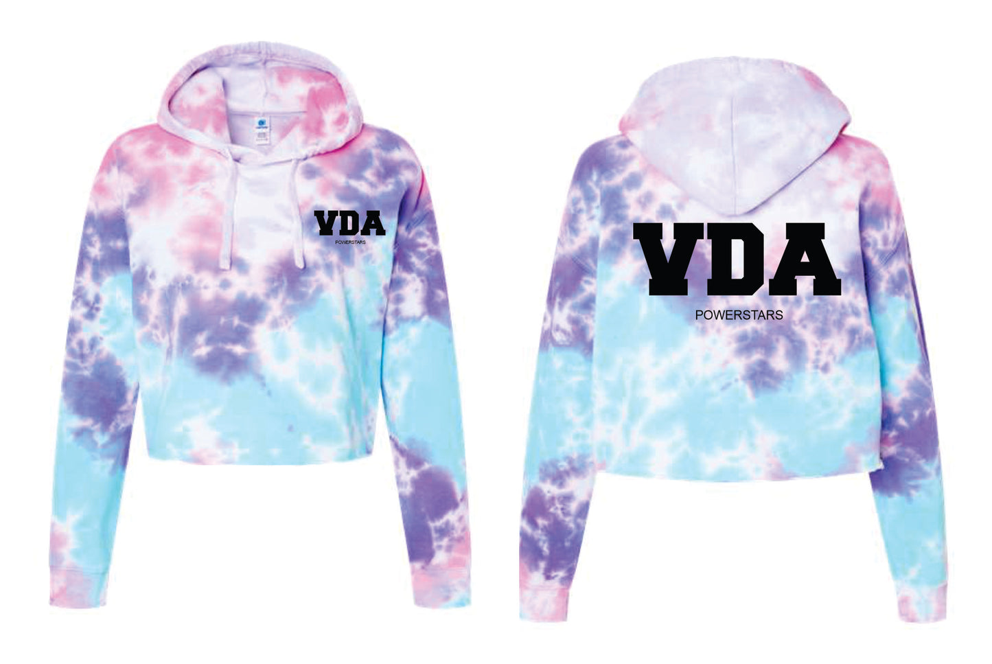 VDA Tie-Dyed Crop Hooded Sweatshirt