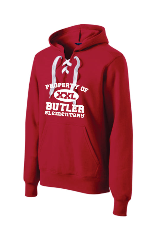 Butler Elementary Property of- Sport-Tek® Lace Up Pullover Hooded Sweatshirt