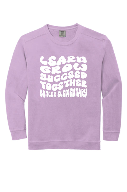 Butler Elementary Learn Grow Succeed- Comfort Colors ® Ring Spun Crewneck Sweatshirt